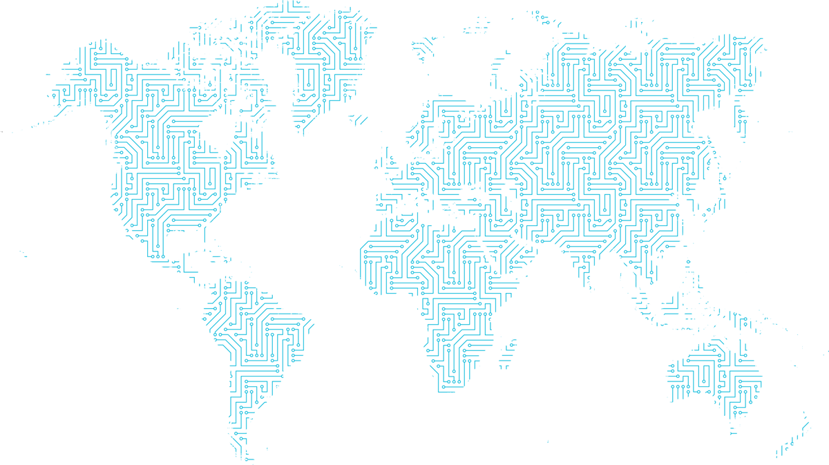 Photo of a world map with all locations connected